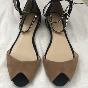 Zara Studded Ankle Strap Flats